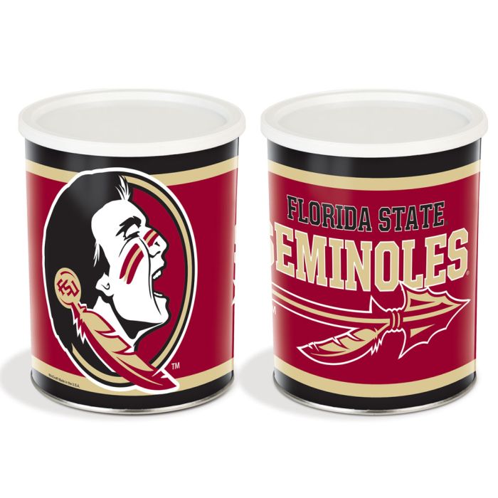 1 Gallon FSU Florida State Seminoles Popcorn Tin