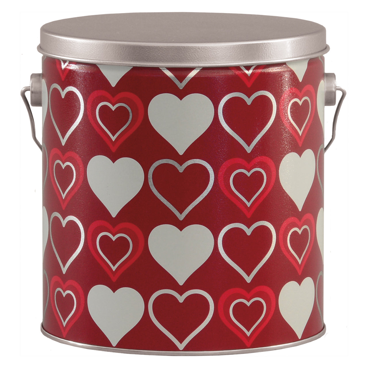 1 Gallon Hearts Popcorn Tin