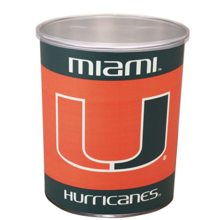 1 Gallon Miami Hurricanes Popcorn Tin