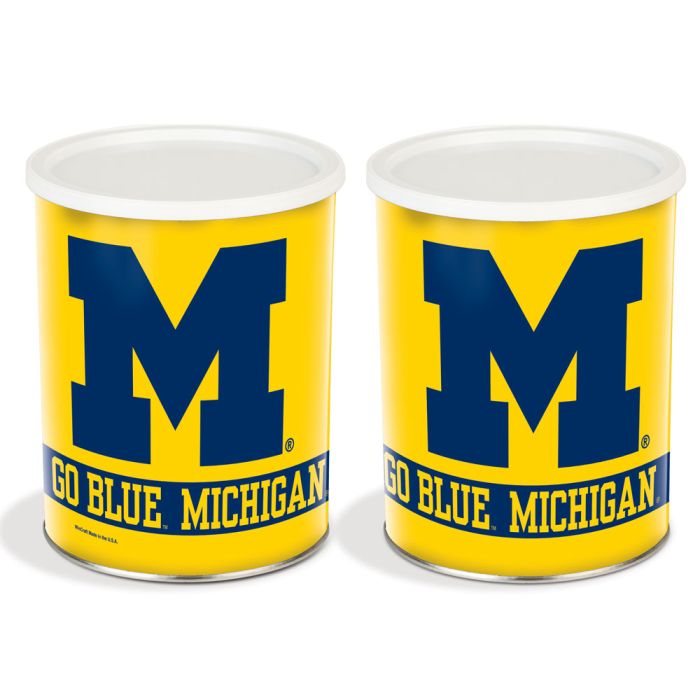 1 Gallon Michigan Wolverines Popcorn Tin