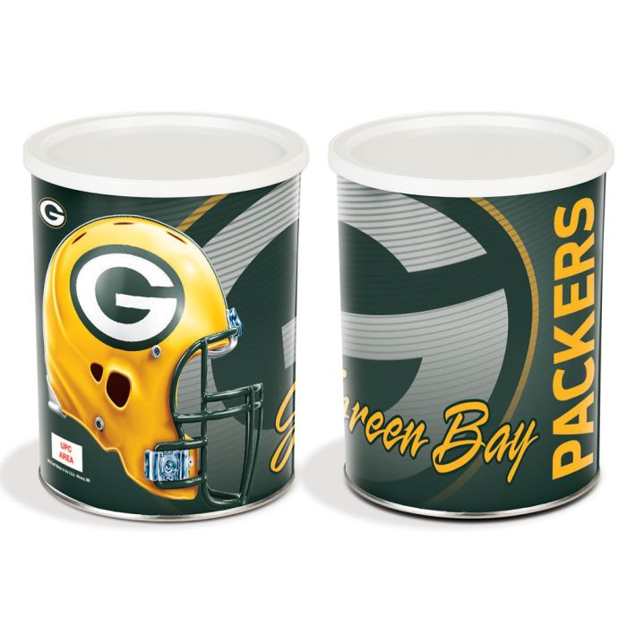 1 Gallon Green Bay Packers Popcorn Tin