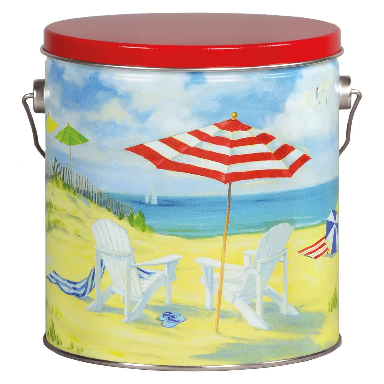 1 Gallon Beach Summer Breeze Popcorn Tin