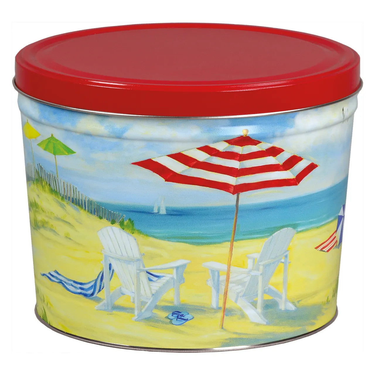 2 Gallon Beach Summer Breeze Popcorn Tin