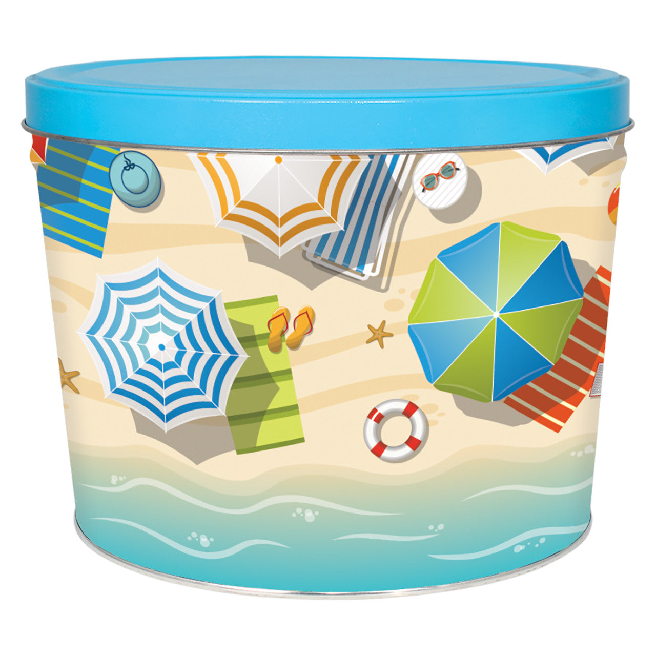 2 Gallon Beach Day Popcorn Tin
