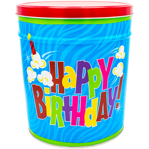 3.5 Gallon Happy Birthday Popcorn Tin