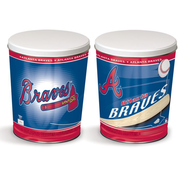 3.5 Gallon Atlanta Braves Popcorn Tin – Outer Banks Popcorn Shoppe