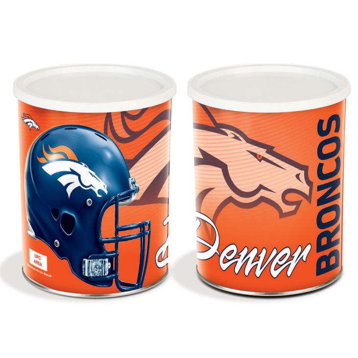 1 Gallon Denver Broncos Popcorn Tin