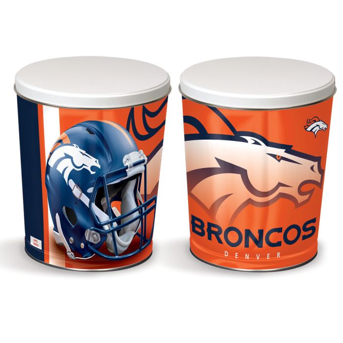 3.5 Gallon Denver Broncos Popcorn Tin