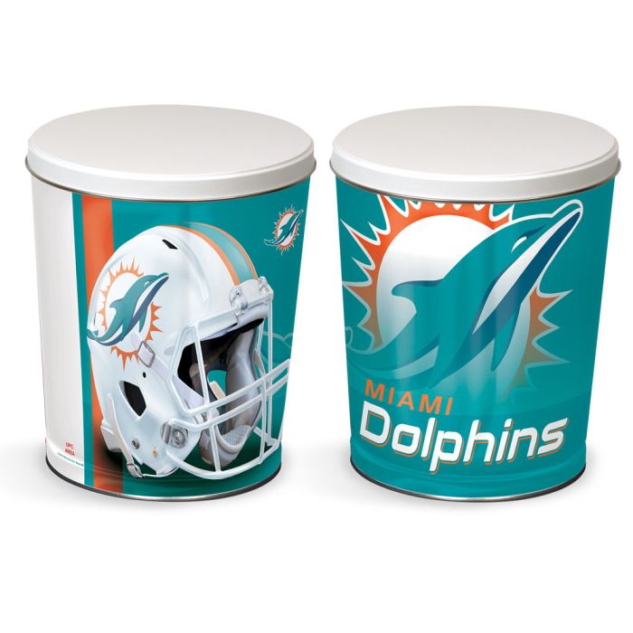 3.5 Gallon Miami Dolphins Popcorn Tin