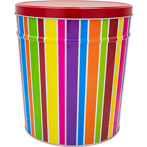 3.5 Gallon Everyday Stripes Popcorn Tin