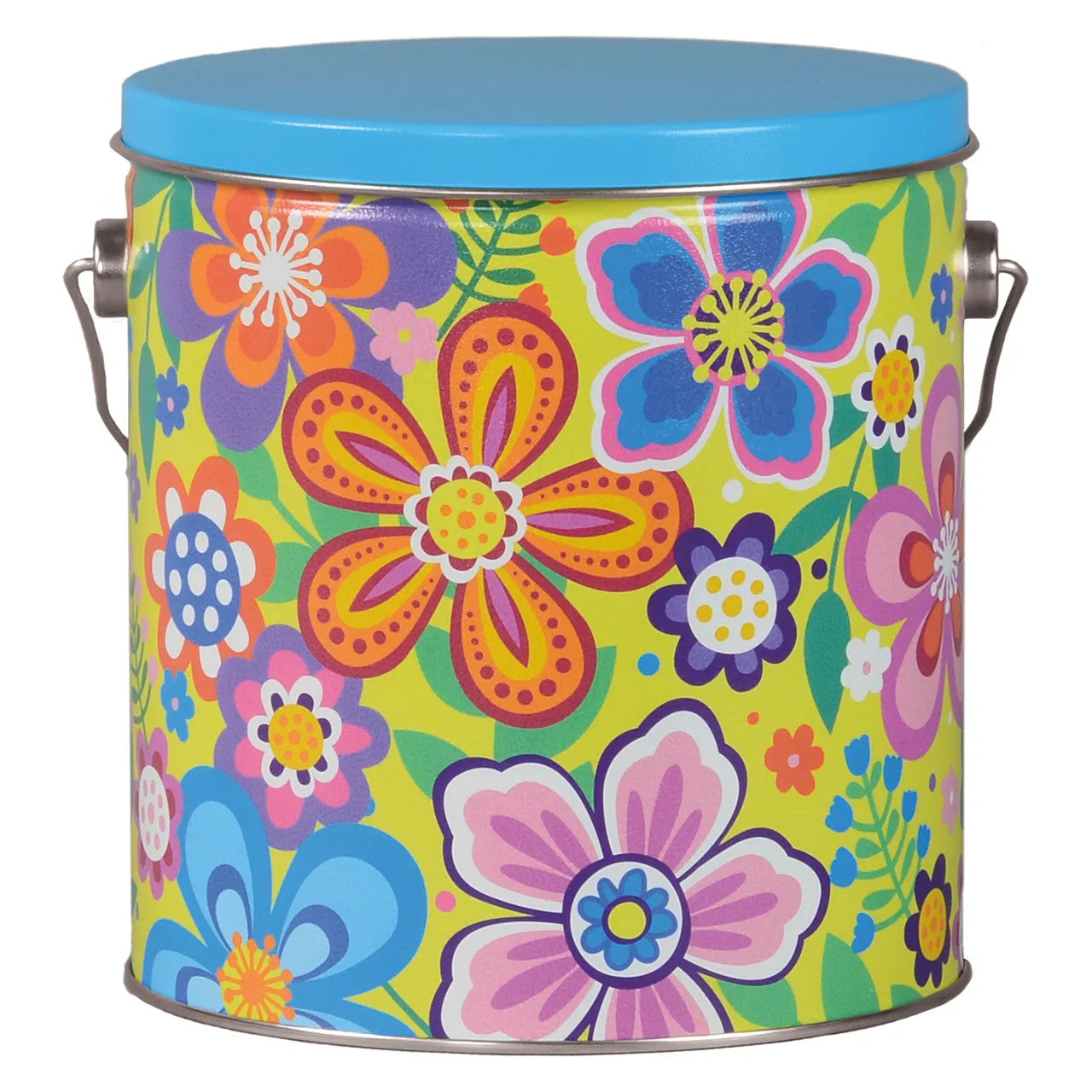 1 Gallon Flower Vivid Floral Popcorn Tin