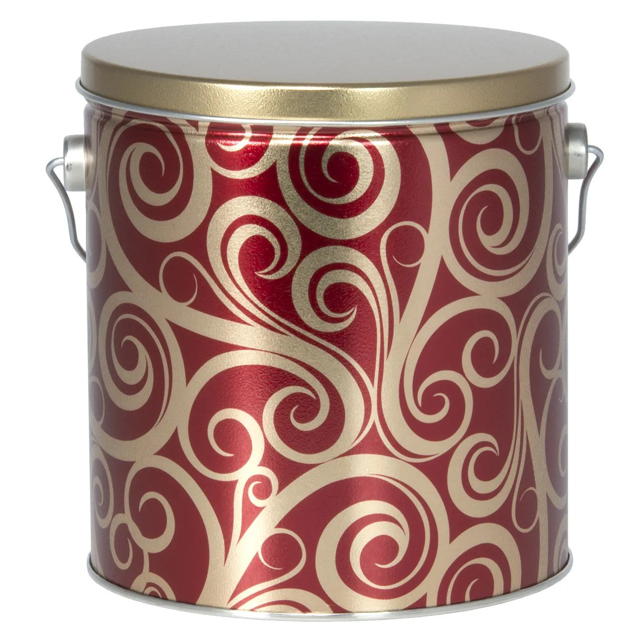 1 Gallon Golden Swirls Popcorn Tin