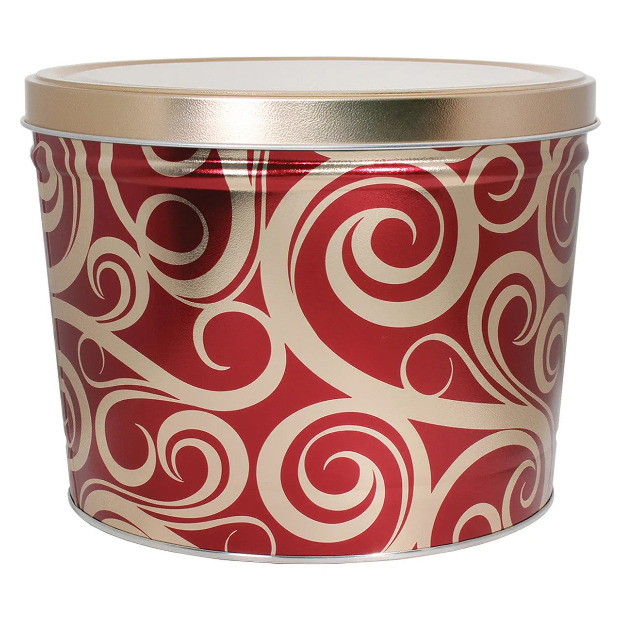2 Gallon Golden Swirls Popcorn Tin