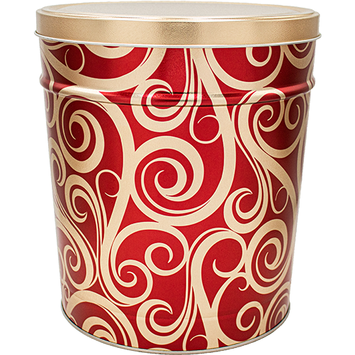 3.5 Gallon Golden Swirls Popcorn Tin