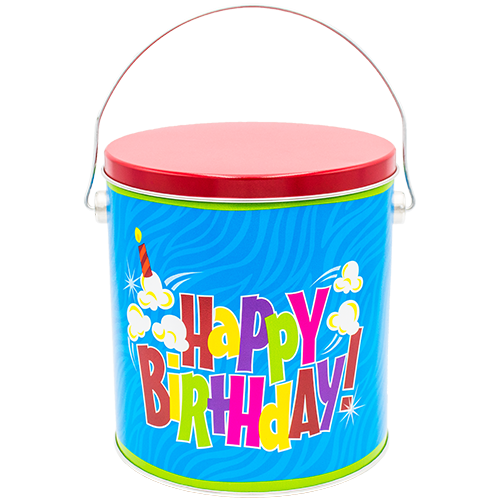 1 Gallon Happy Birthday Popcorn Tin