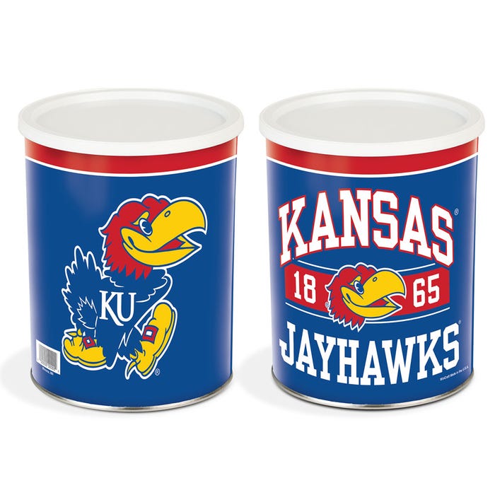 1 Gallon Kansas Jayhawks Popcorn Tin