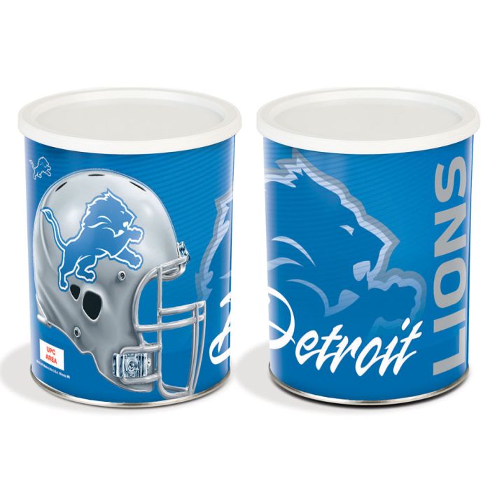 1 Gallon Detroit Lions Popcorn Tin