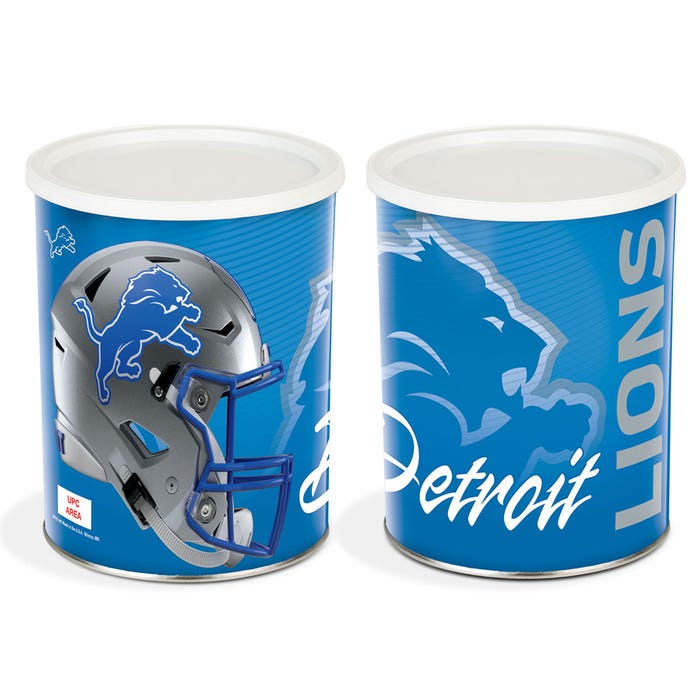 1 Gallon Detroit Lions Popcorn Tin