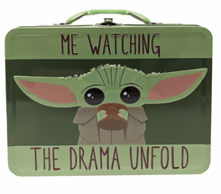 Mandalorian Me Watching the Drama Unfold Grogu Lunchbox