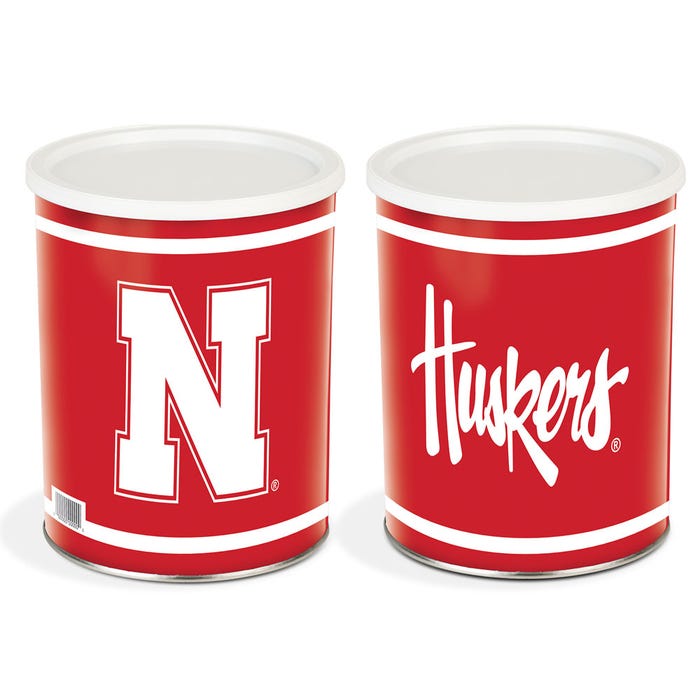1 Gallon Nebraska Cornhuskers Popcorn Tin