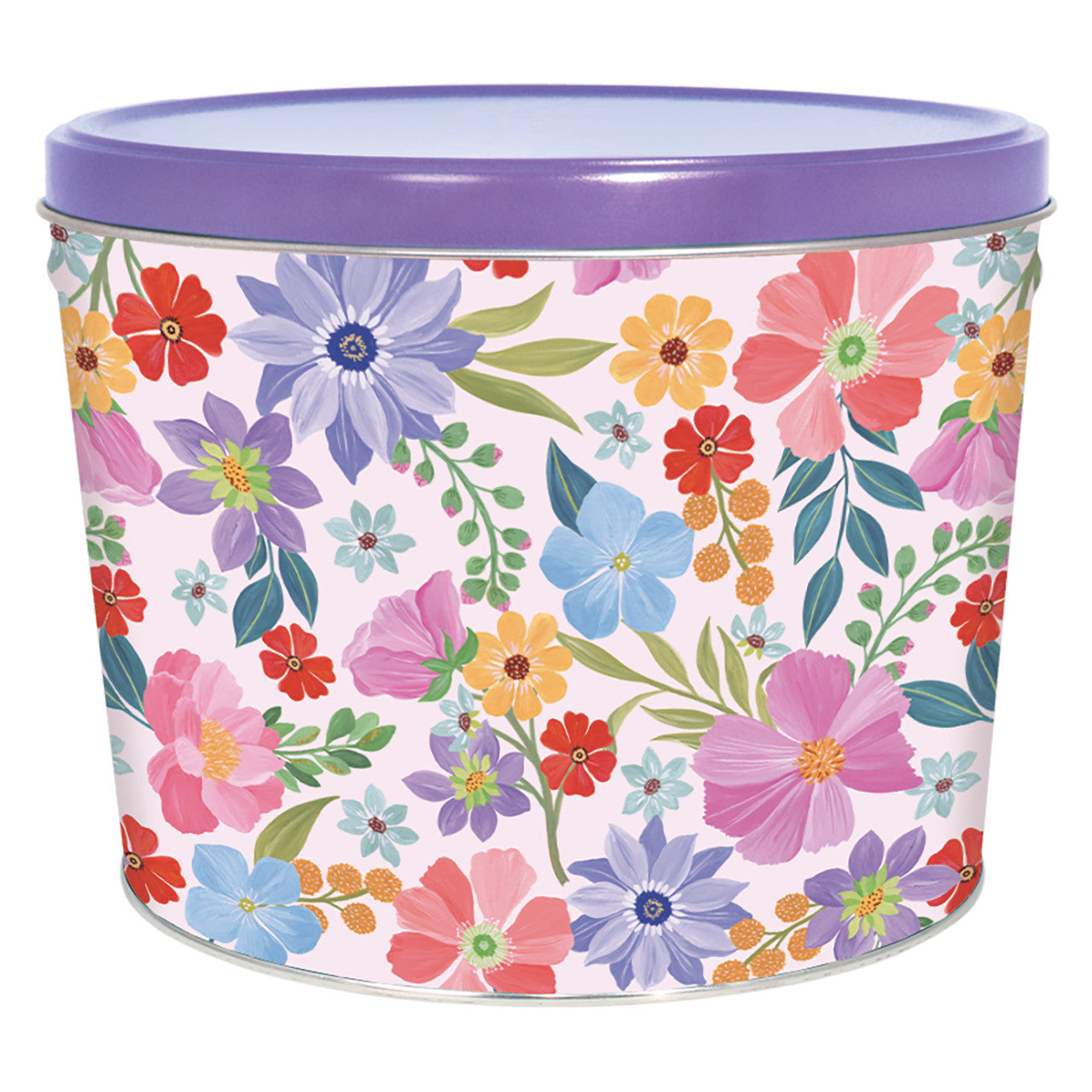 2 Gallon Spring Blooms Popcorn Tin