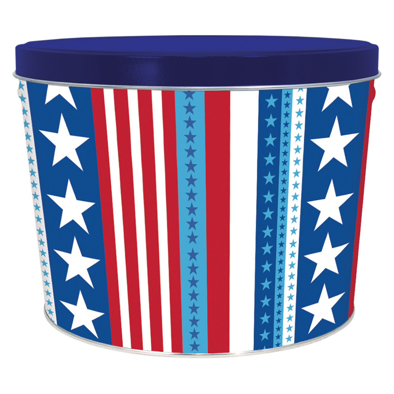 2 Gallon Stars & Stripes Popcorn Tin