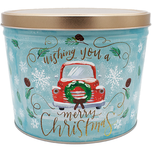 2 Gallon Vintage Christmas Tin