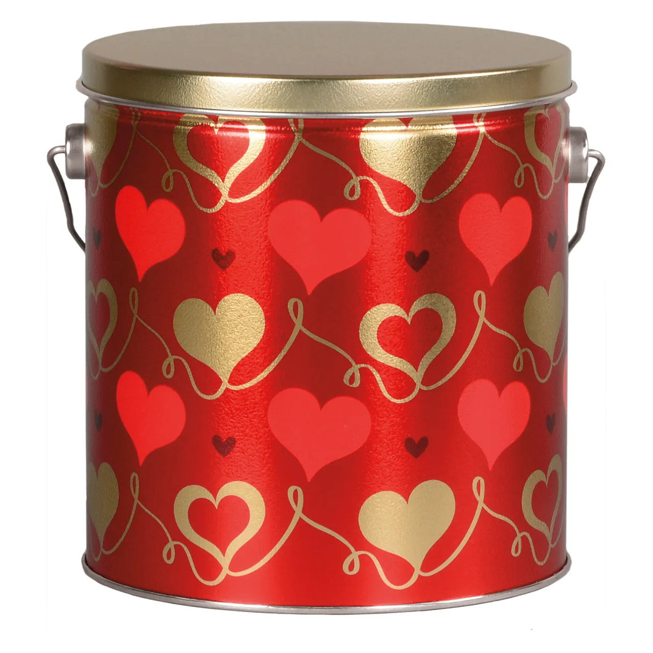 1 Gallon With Love Hearts Popcorn Tin