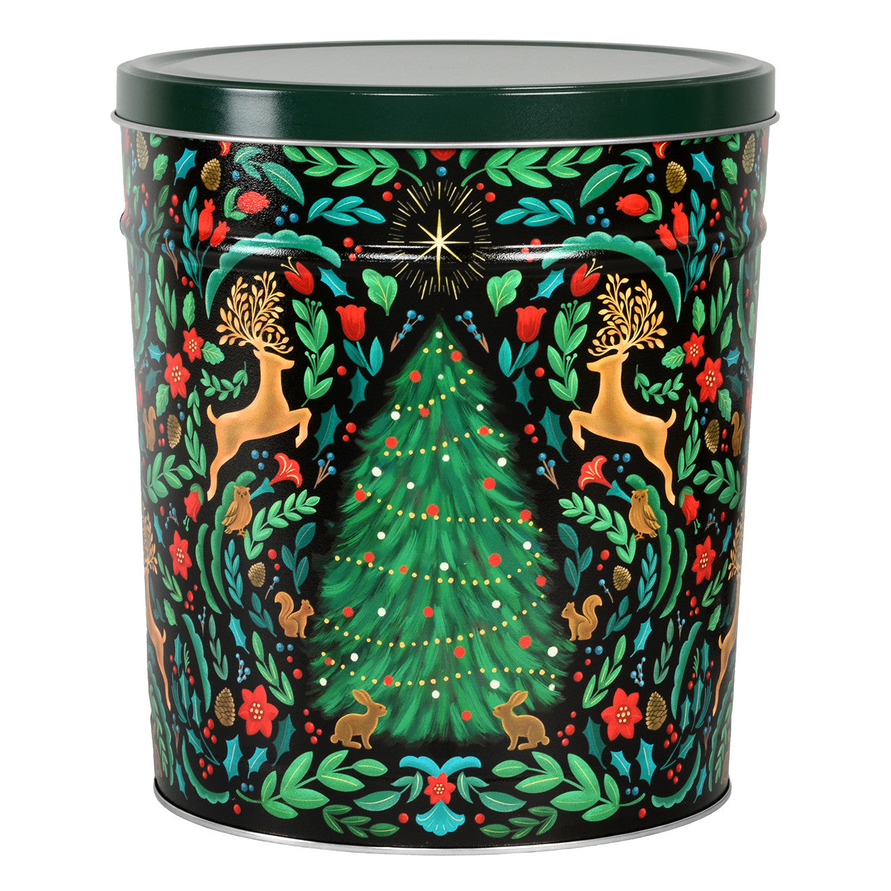 3.5 Gallon Woodland Winter Popcorn Tin